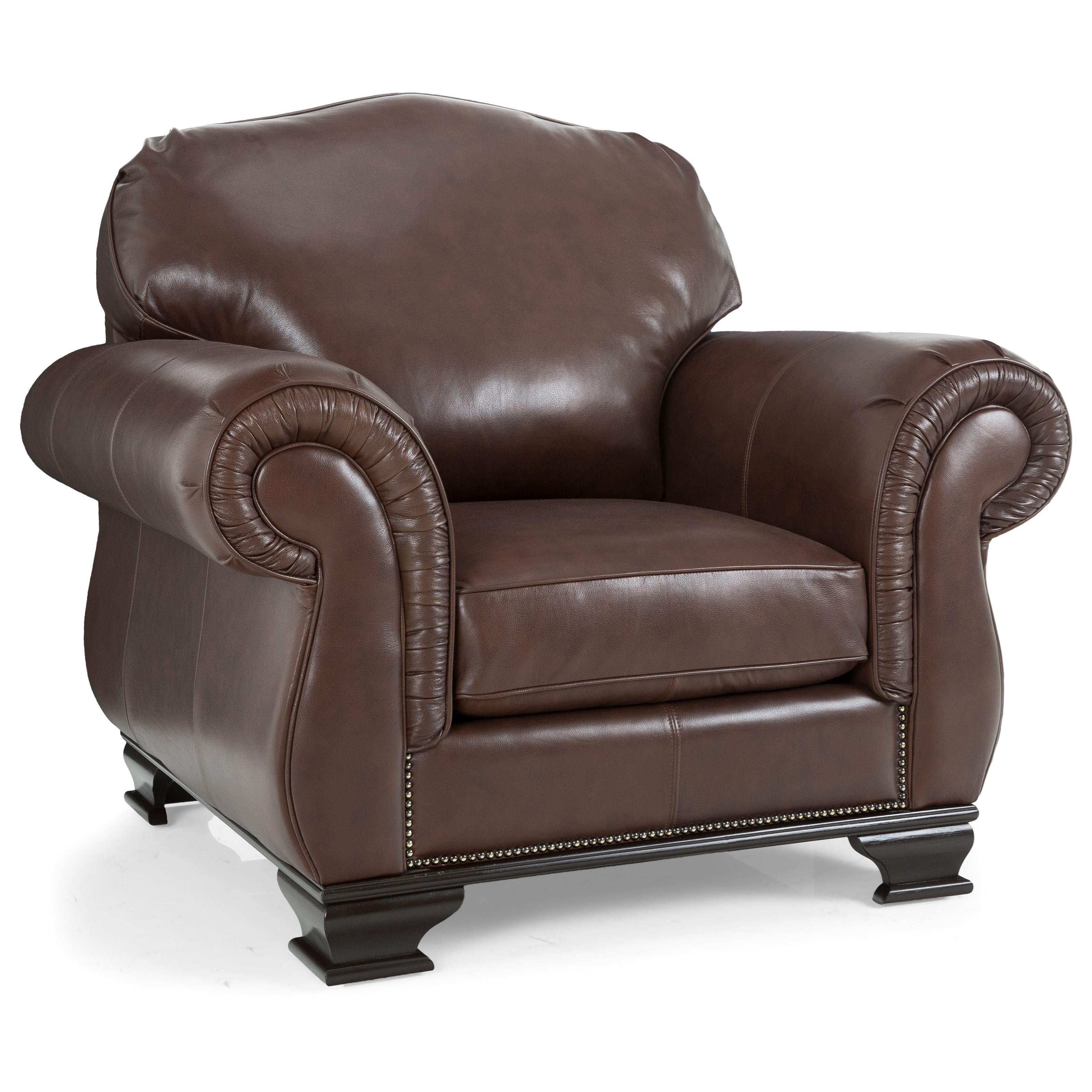 DecorRest 3933 3933 CHAIR Leather Chair with Nail Head Trim Wayside